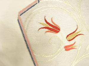 アンティーク　チューリップ模様織り出し名古屋帯